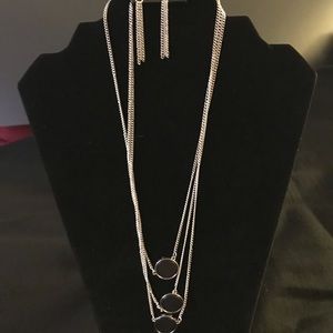 Three tier necklace/earring set